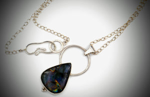 Labradorite Pendant with Flames