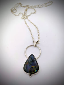 Labradorite Pendant with Flames