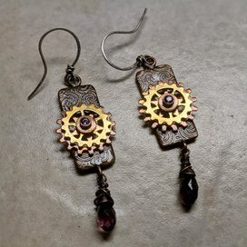 Steampunk Gear Earrings *Reserved*