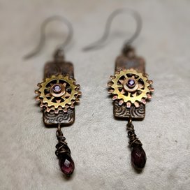 Steampunk Gear Earrings *Reserved*