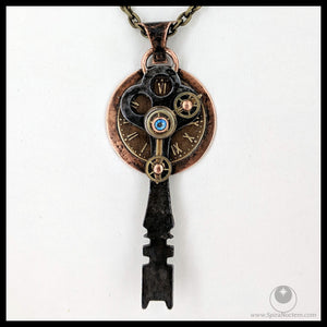 Time Key Pendant with Chain